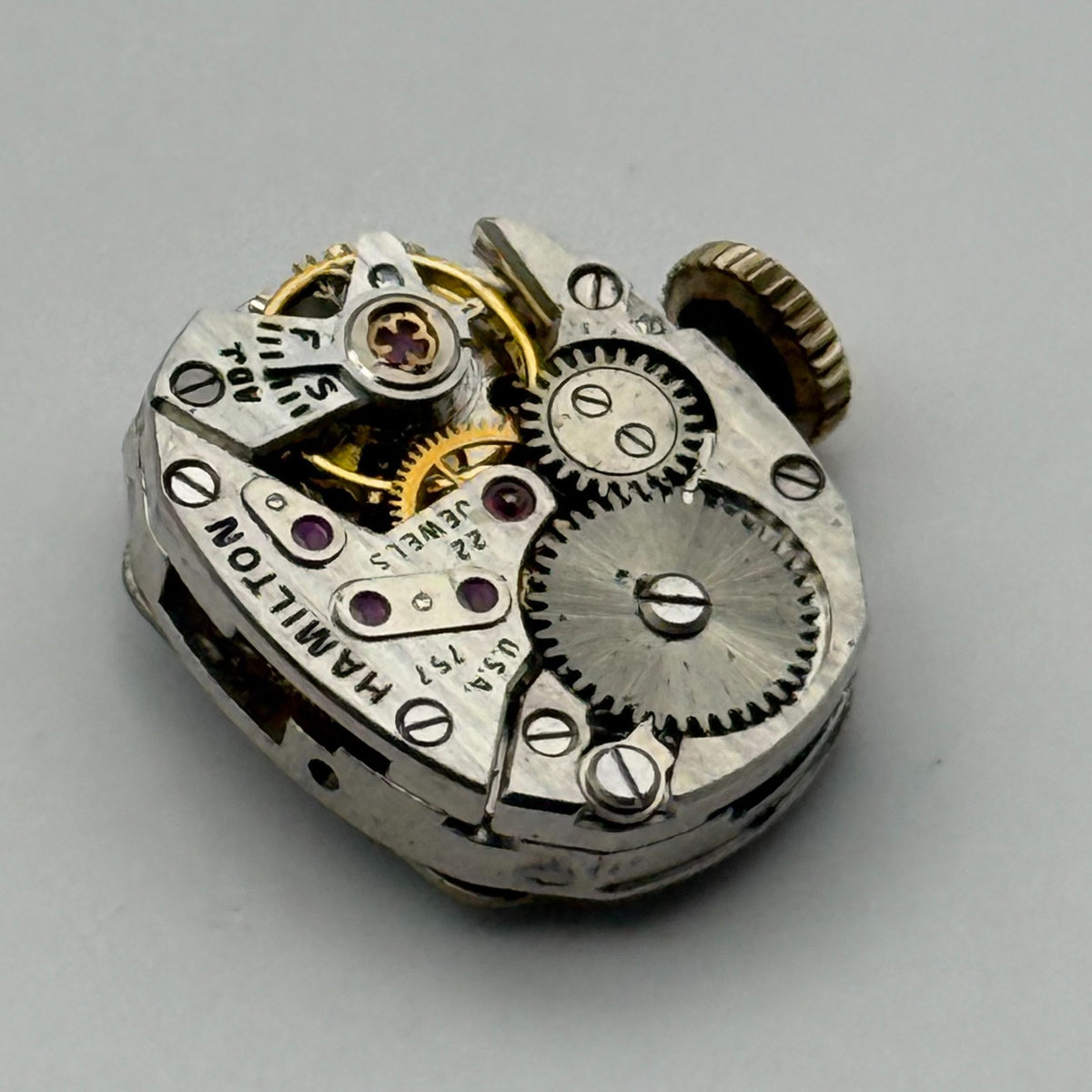 Hamilton 757 Watch Movement Running 22 Jewels U.S.A. Manual Wind Parts 12.9mm