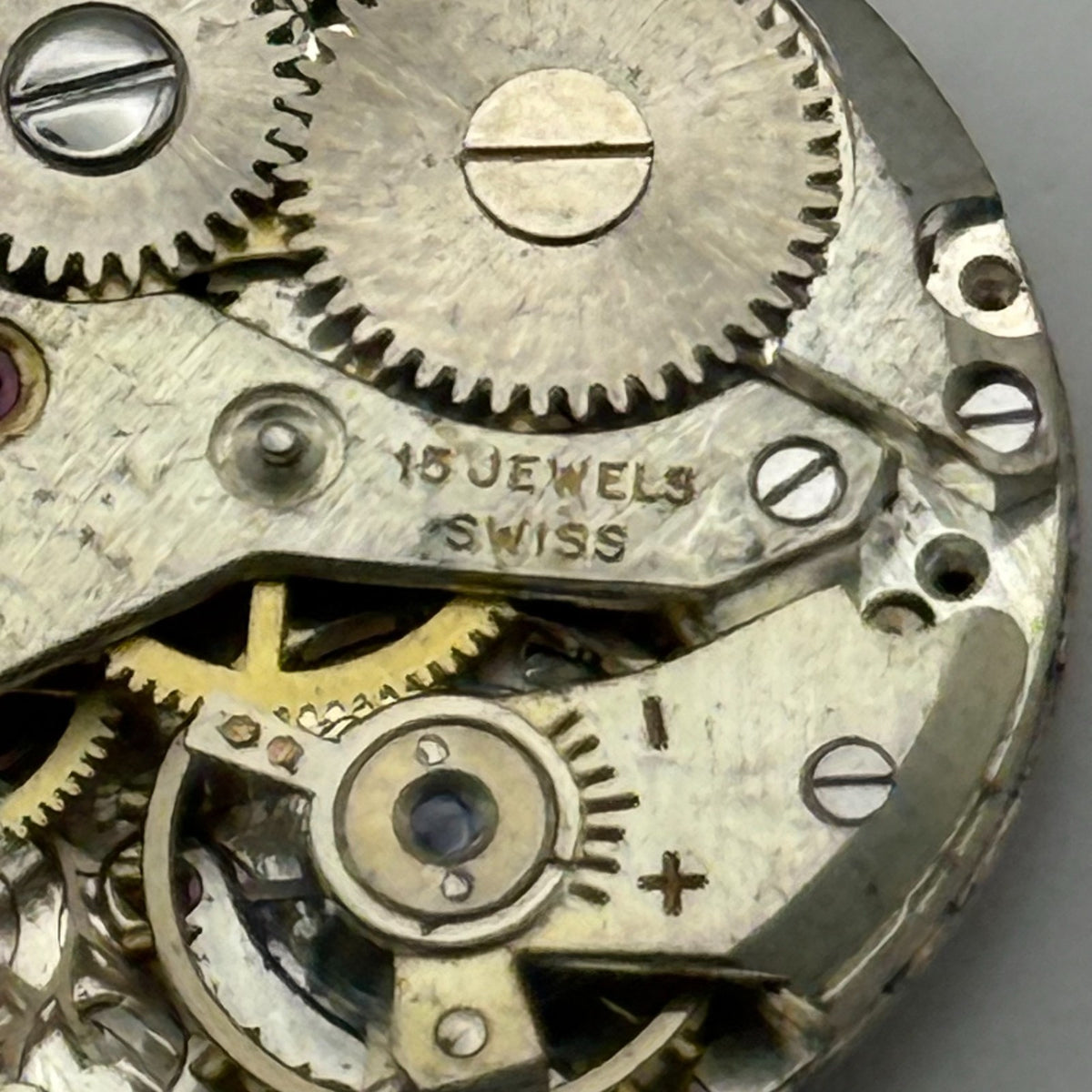 Technos Watch Movement 15 Jewels Swiss Manual Wind Vintage Parts Repair 19.6mm