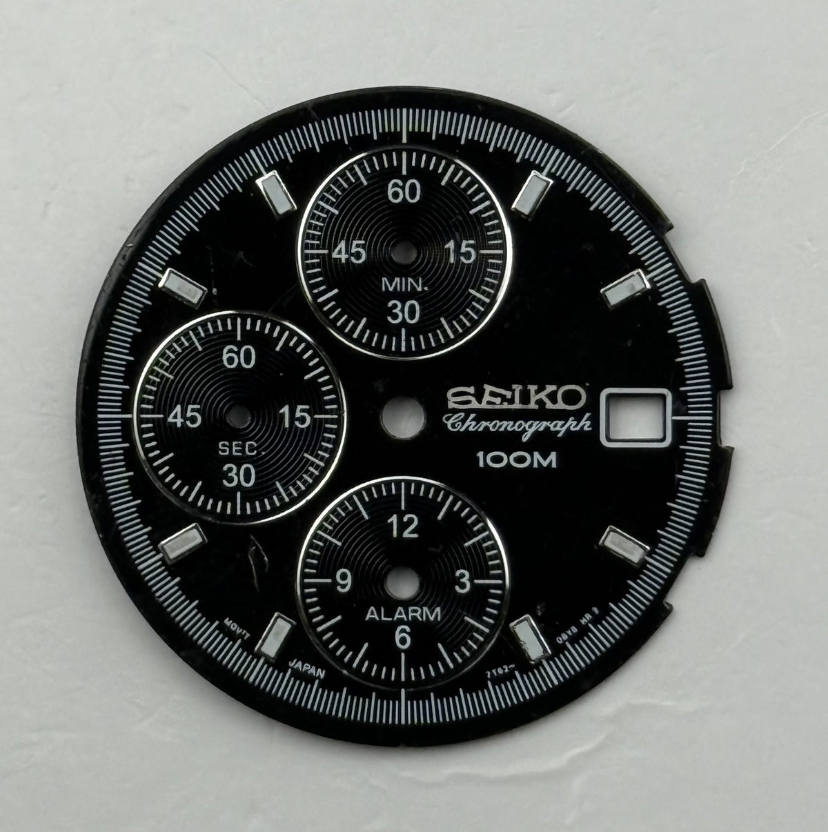 Seiko 7T62 0VB0 Watch Dial Chronograph 100M Japan Spare Parts Repair 28.9mm