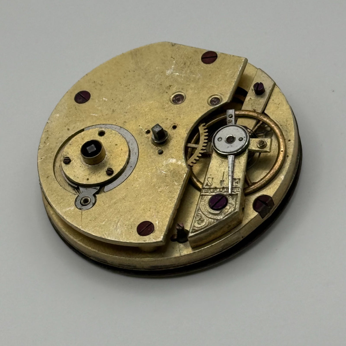 Cylinder Escapement Pocket Watch Movement - Unidentified - Parts / Repair 40.3mm