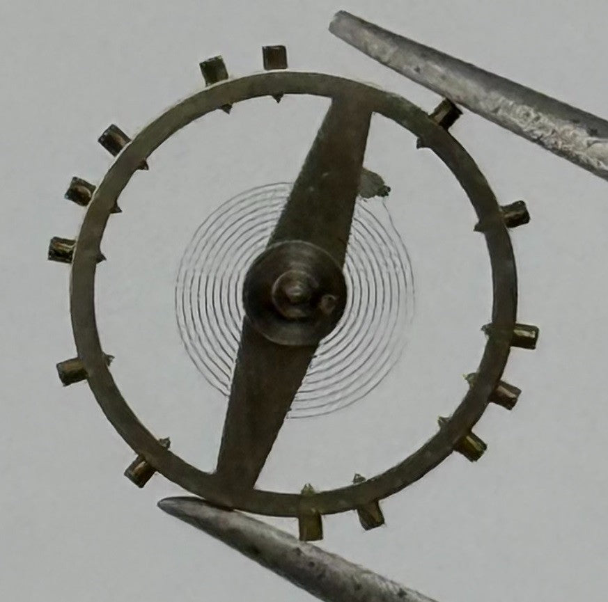 Lanco 1020 Balance Wheel Complete And Spring Progress Watch Movement Parts NOS