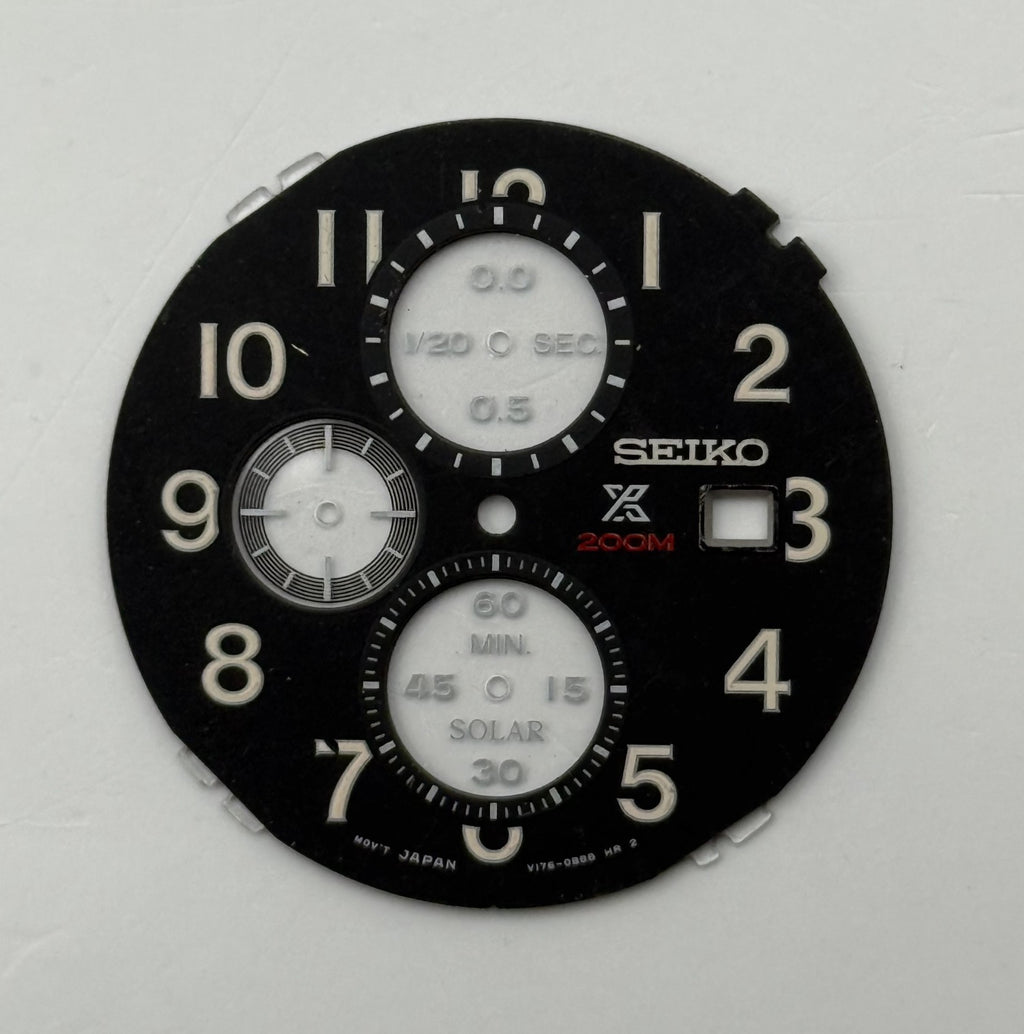 Seiko V176-0BB8 Watch Dial Solar Chronograph 200M Spare Parts Repair 33.1mm