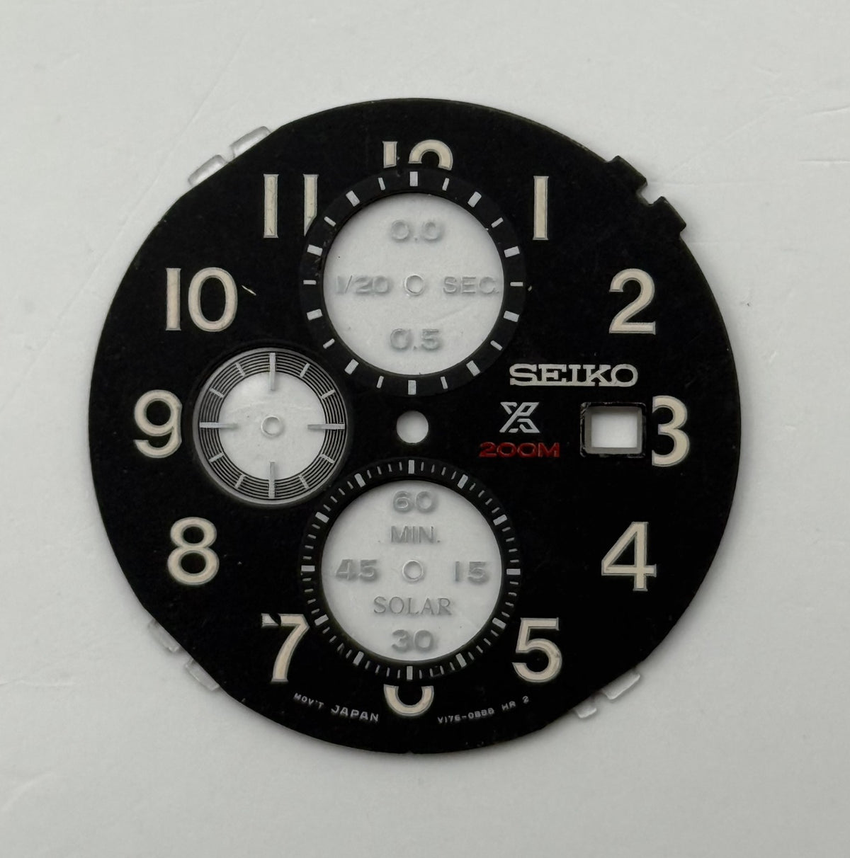 Seiko V176-0BB8 Watch Dial Solar Chronograph 200M Spare Parts Repair 33.1mm