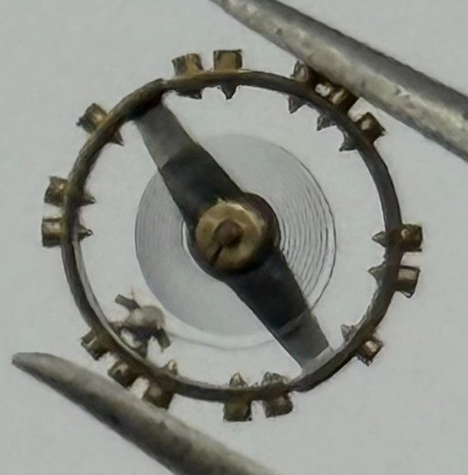 FHF 159 Balance Wheel Complete And Spring 3-10''' Watch 190 M Movement Parts NOS