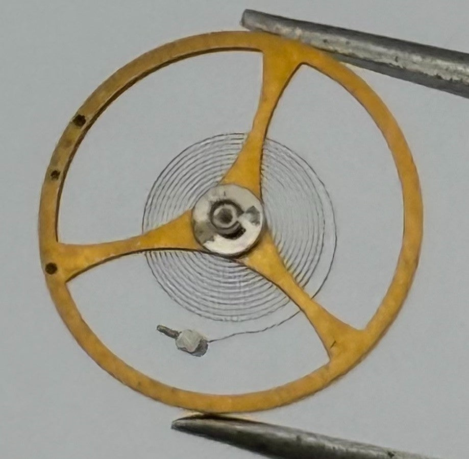 Peseux 7030 Inca Balance Wheel Complete And Spring Pour Watch Movement Parts NOS