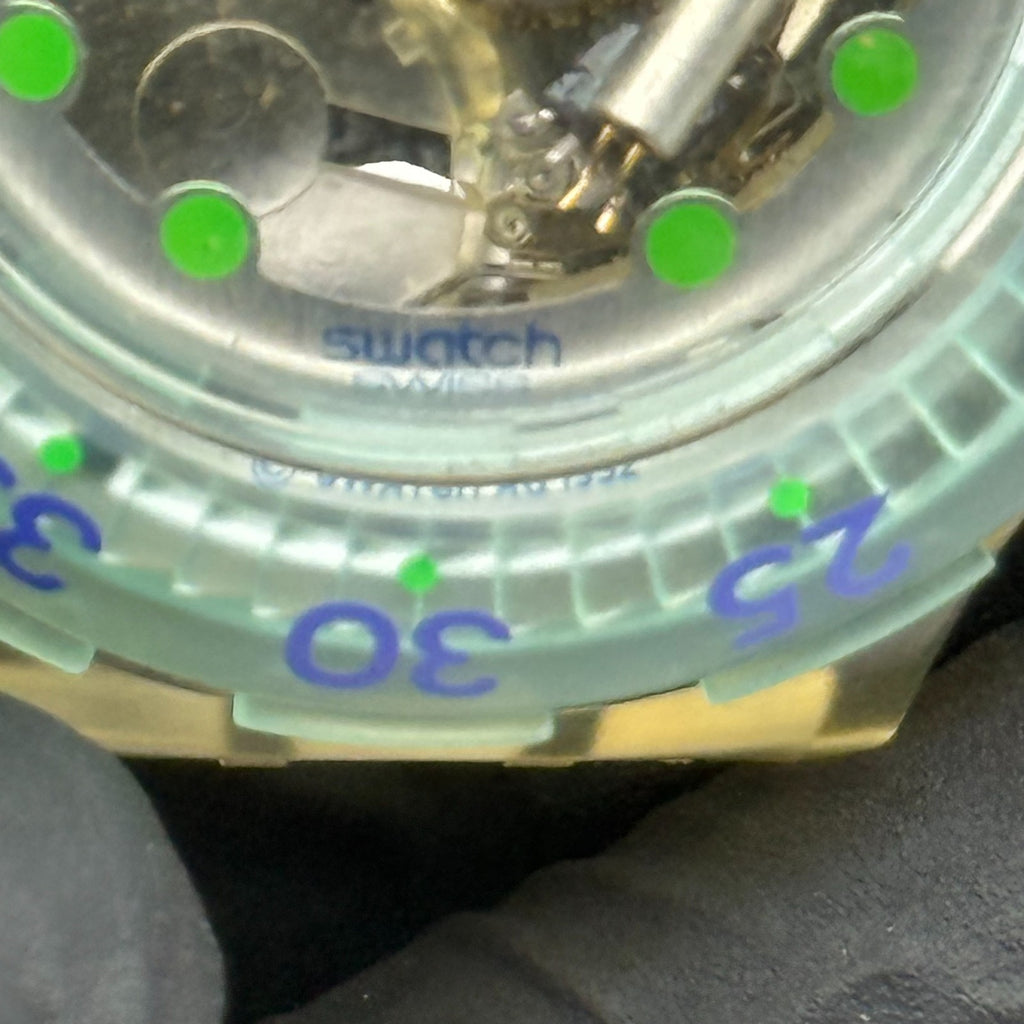 Vintage Swatch Scuba 200 Watch SDK107 Blue Ice 1995 ETA Quartz Swiss 40mm Parts 