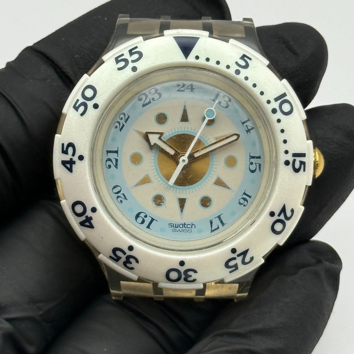Vintage Swatch Scuba 200 Watch SDK126 Creme De La Creme 1996 Swiss 40mm Parts