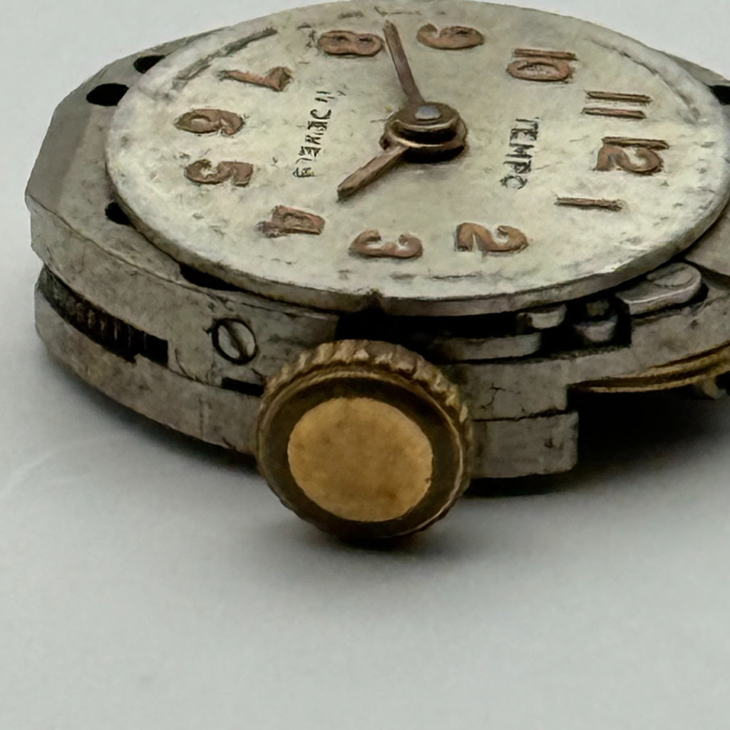 Tempo Watch Movement 17 Jewels Swiss Manual Wind Vintage Parts Repair 12.7mm
