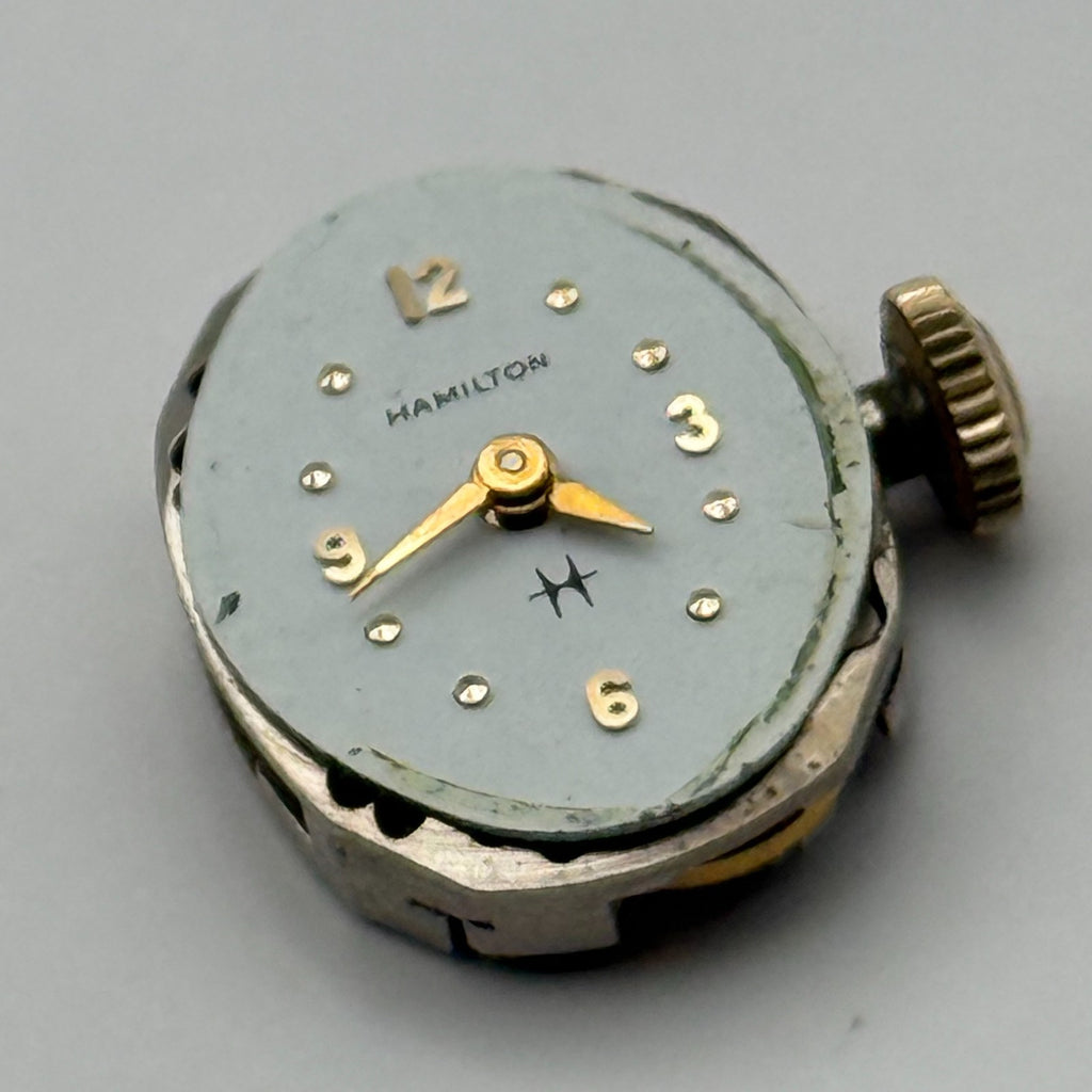 Hamilton 761 Watch Movement Running USA 22J Original Crown For Parts Repair 13mm