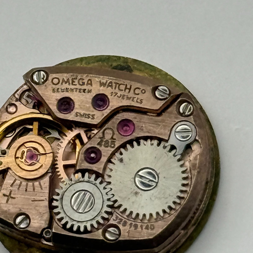 Omega 485 Watch Movement - Ladies 17 Jewels - For Parts / Repair - 12.2mm