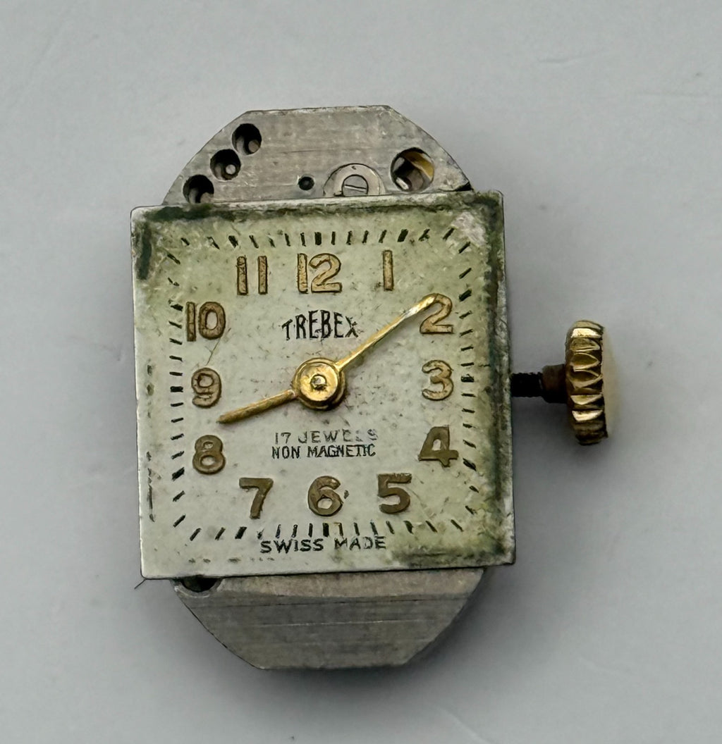 FHF 190 Watch Movement Running Trebex 17 Jewels Swiss Manual Wind Parts 12.8mm
