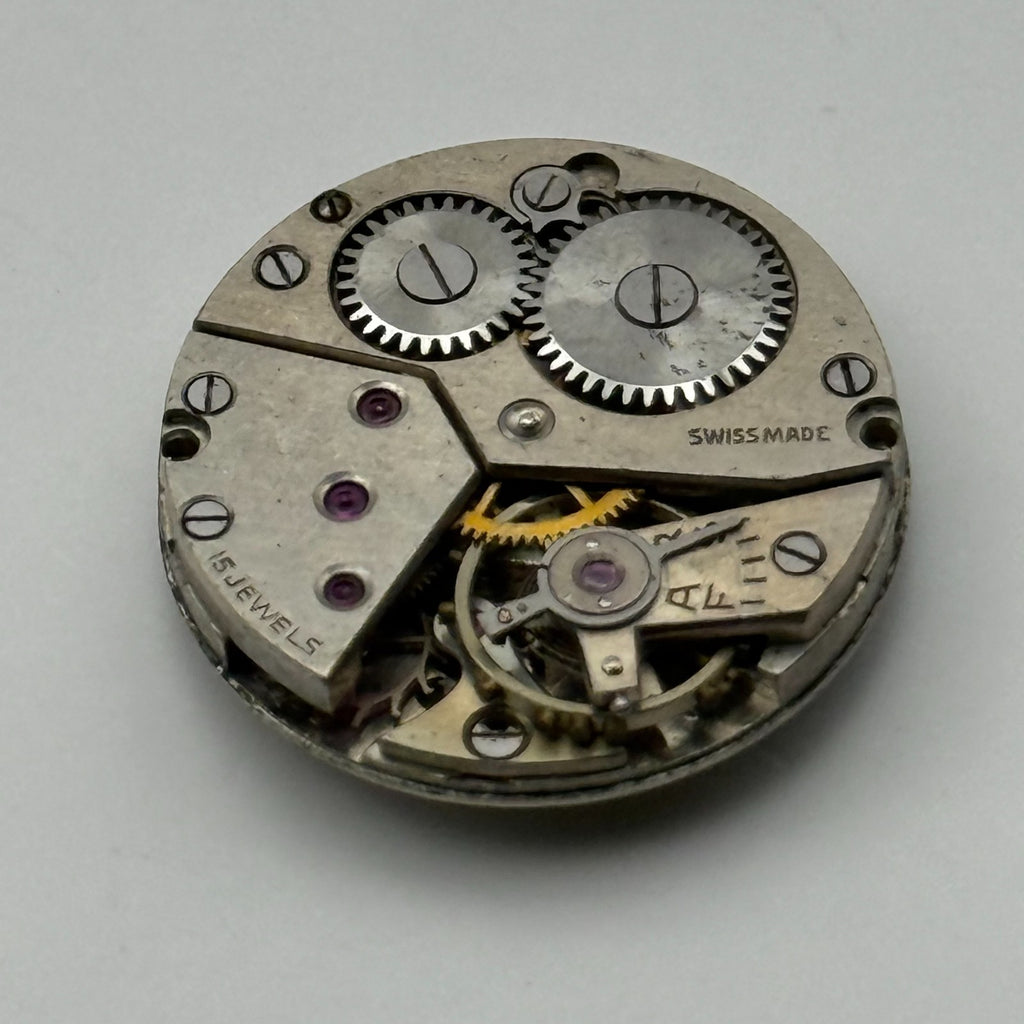 Unidentified Watch Movement Avia Swiss 15 Jewels Manual Wind Parts Repair 19.6mm