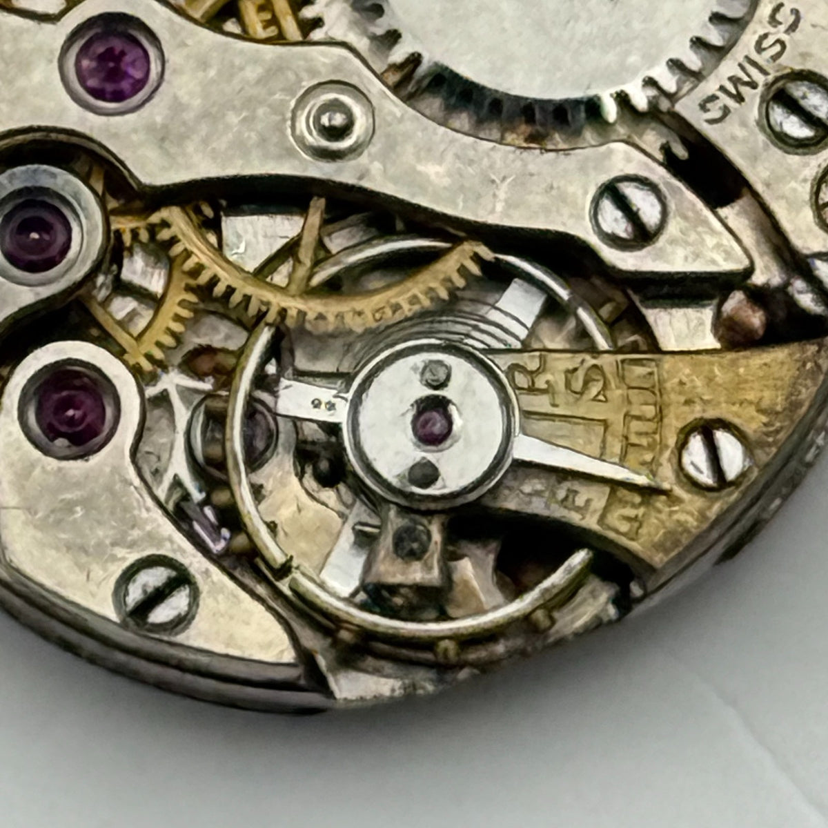 Unidentified Watch Movement Swiss Made Manual Wind Vintage Parts Repair 19.3mm
