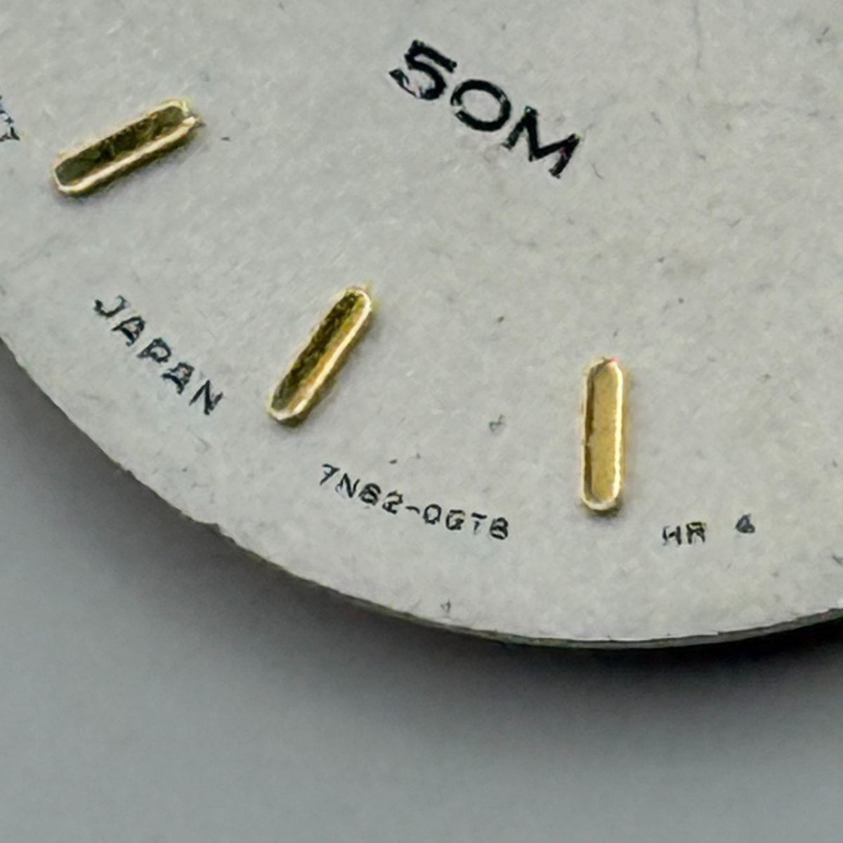 Seiko 7N82-0GT8 Watch Dial 50M Silver Japan Vintage Spare Parts Repair 19.9mm