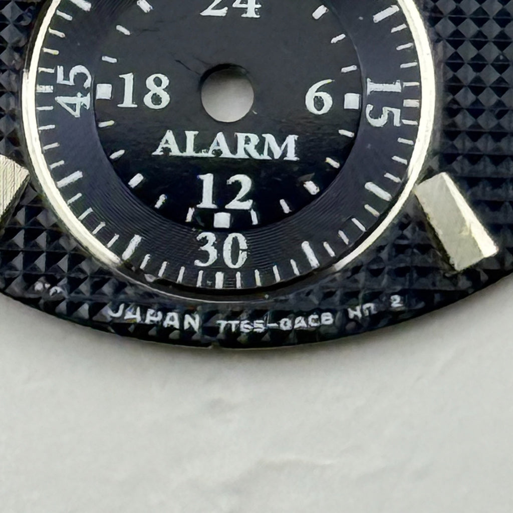 Seiko 7T65-0ACB Watch Dial Chronograph Perpetual Black Spare Parts Repair 28mm