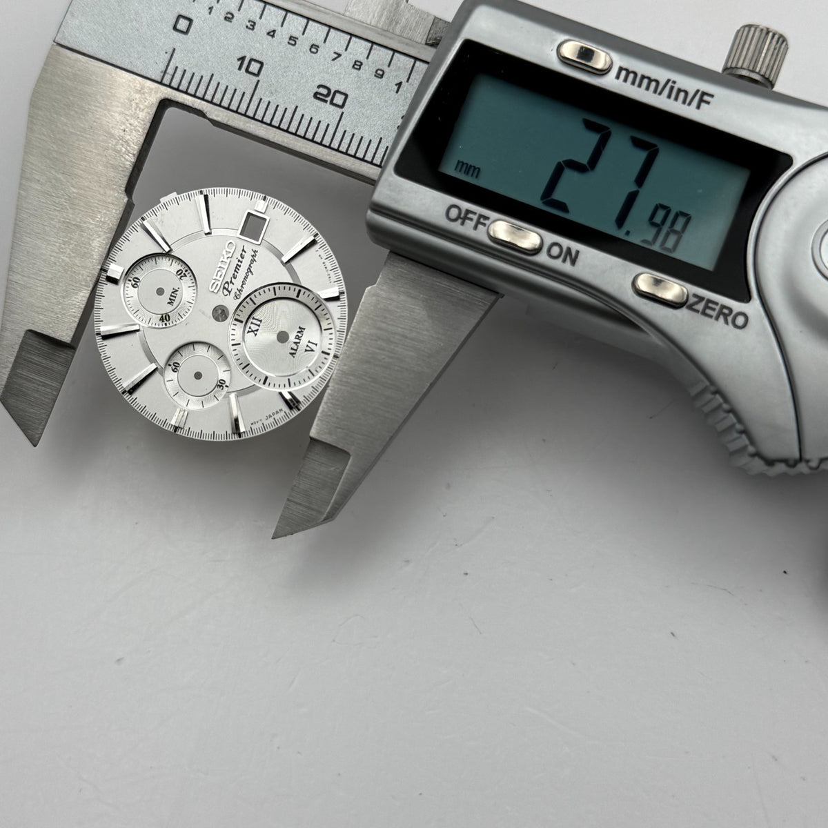 Seiko 7T62-0M48 Watch Dial Premier Chronograph Alarm Spare Parts Repair 27.9mm
