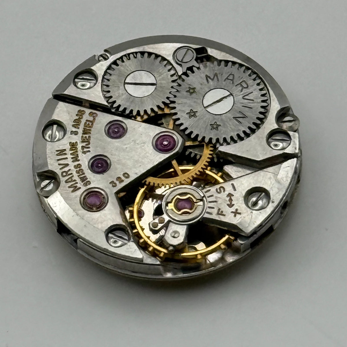 Marvin 320 Watch Movement 17 Jewels 3 ADJS Swiss Manual Wind Parts Repair 19.7mm