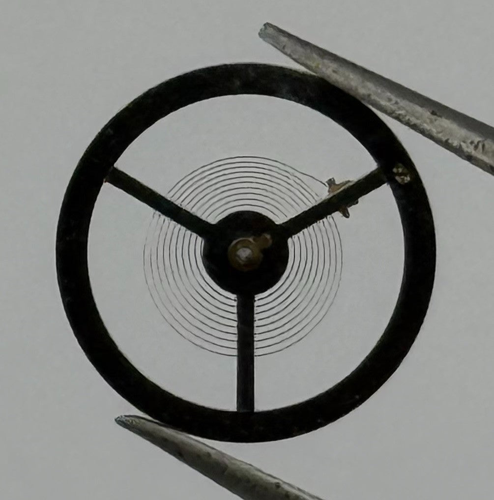 E.S. 50 Balance Wheel Complete And Spring 12’’’ Renata 1400 Watch Movement Parts