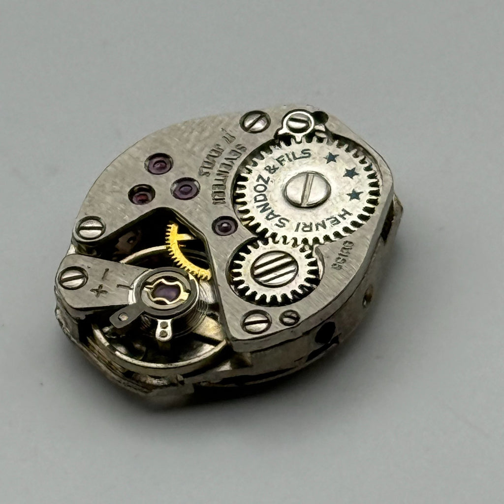 FHF 69 Watch Movement Everite 17 Jewels Swiss Manual Wind Parts Repair 15.3mm