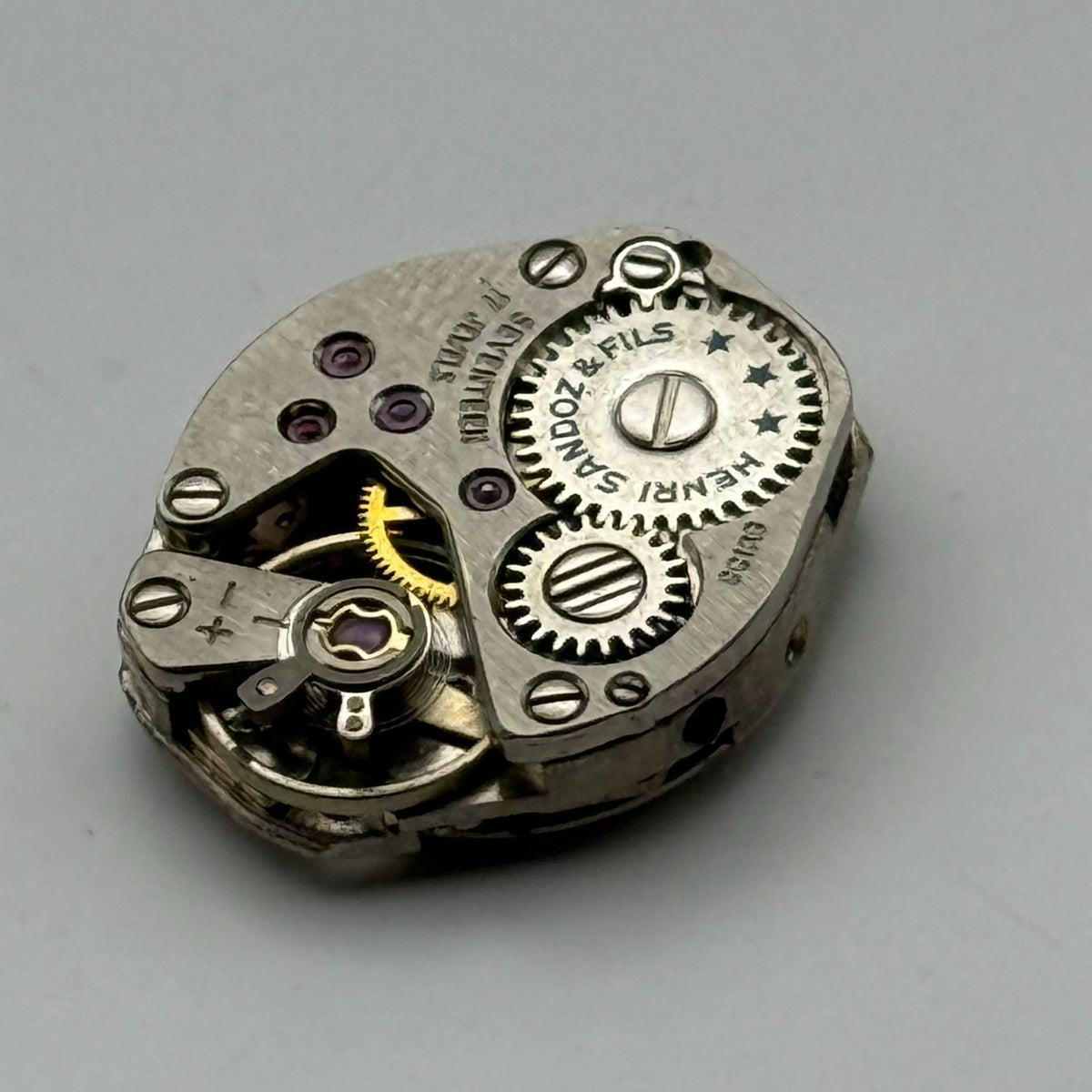 FHF 69 Watch Movement Everite 17 Jewels Swiss Manual Wind Parts Repair 15.3mm