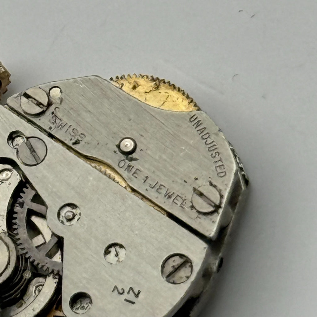 Ingersoll Watch Movement 1 Jewel Unadjusted Swiss Manual Wind Parts 15.3mm