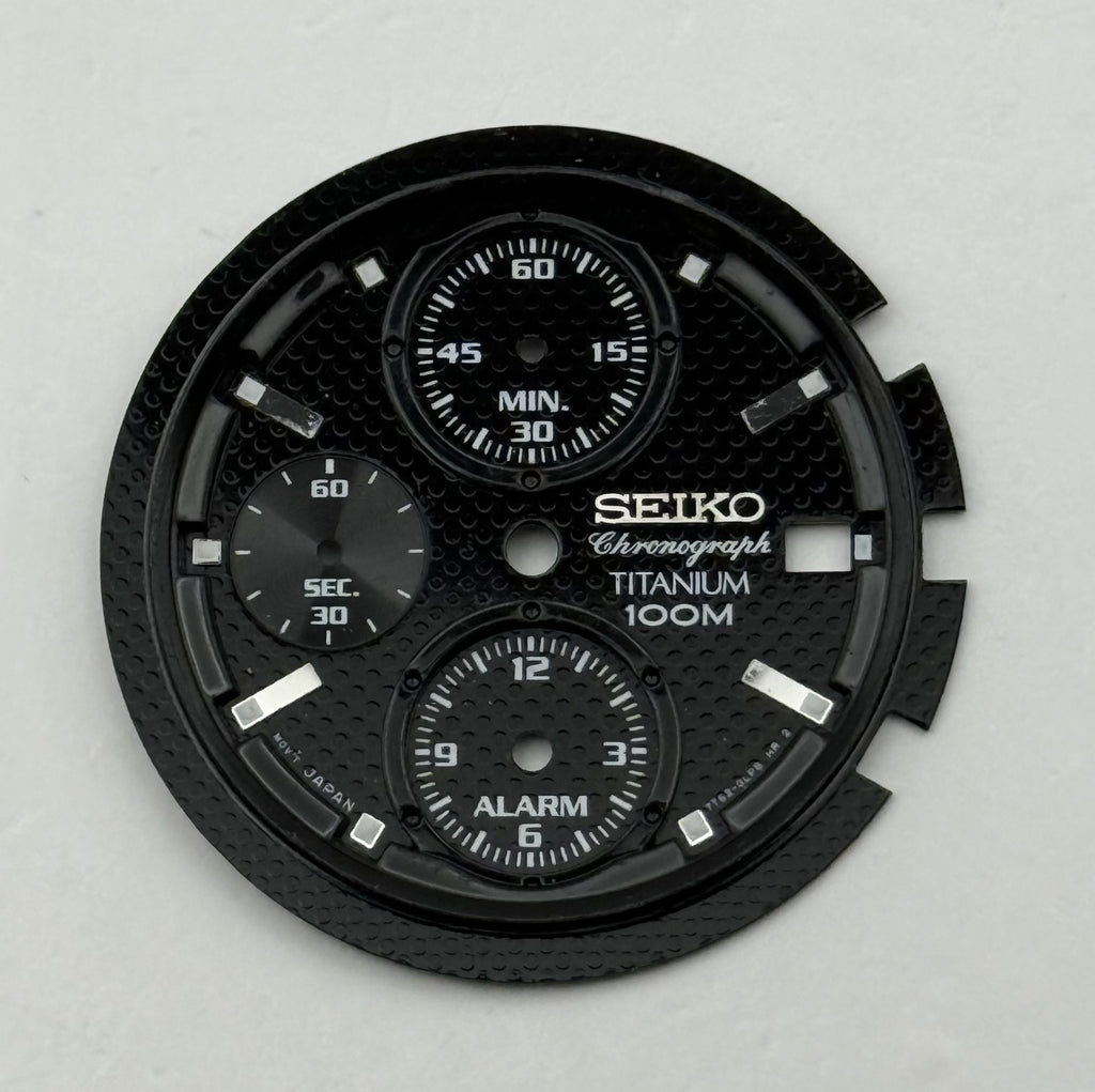 Seiko 7T62-0LP0 Watch Dial Chronograph Titanium 100M Spare Parts Repair 30.9mm