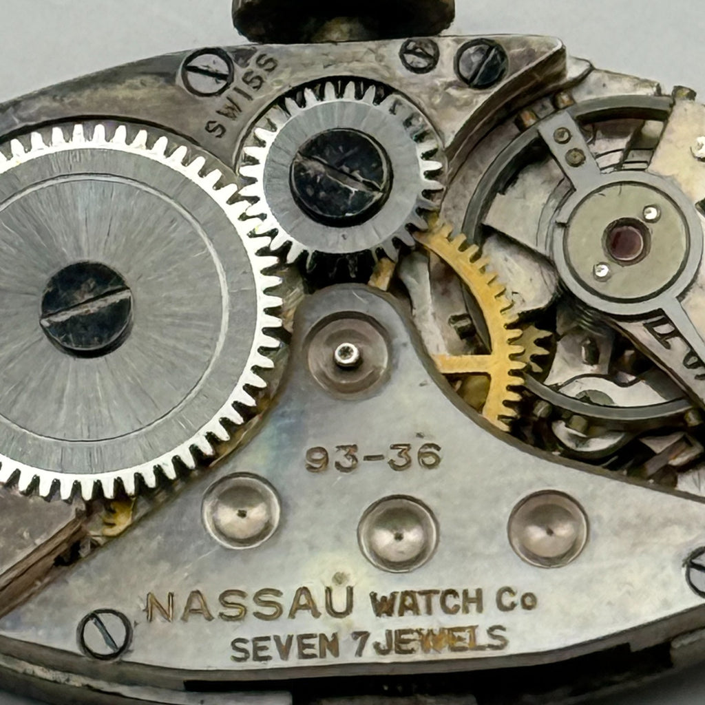 Nassau 93-36 Watch Movement 7 Jewels Swiss Manual Wind Parts Repair 14.3mm