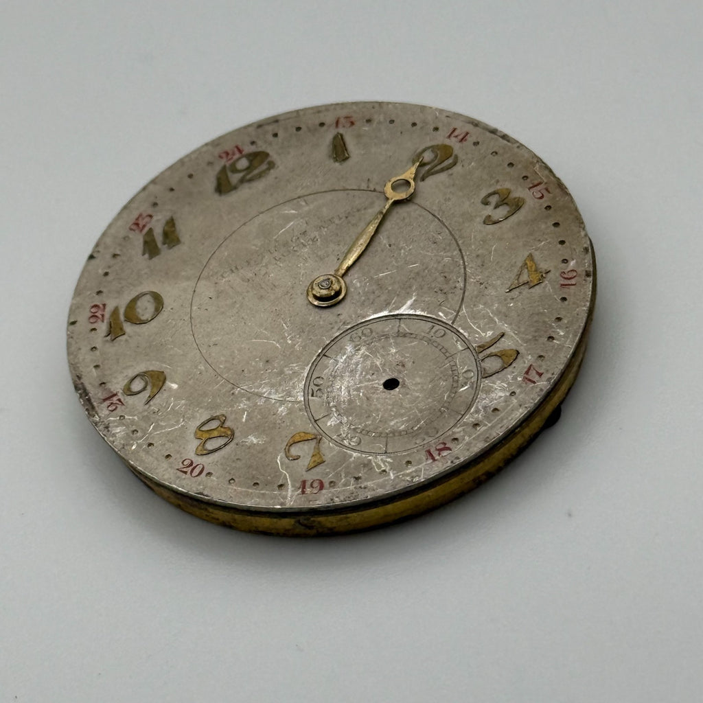 Swiss Lever Pocket Watch Movement - Tissot 18''' Hunter - Parts / Repair 41.4mm