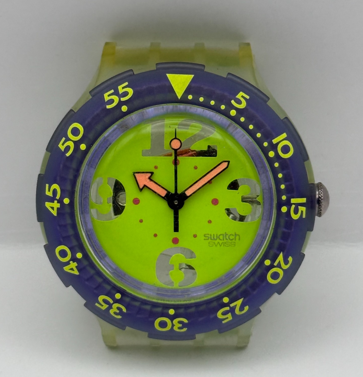 Vintage Swatch Scuba 200 Watch SDN103 Spray Up 1992 ETA Quartz Swiss 40mm Parts 