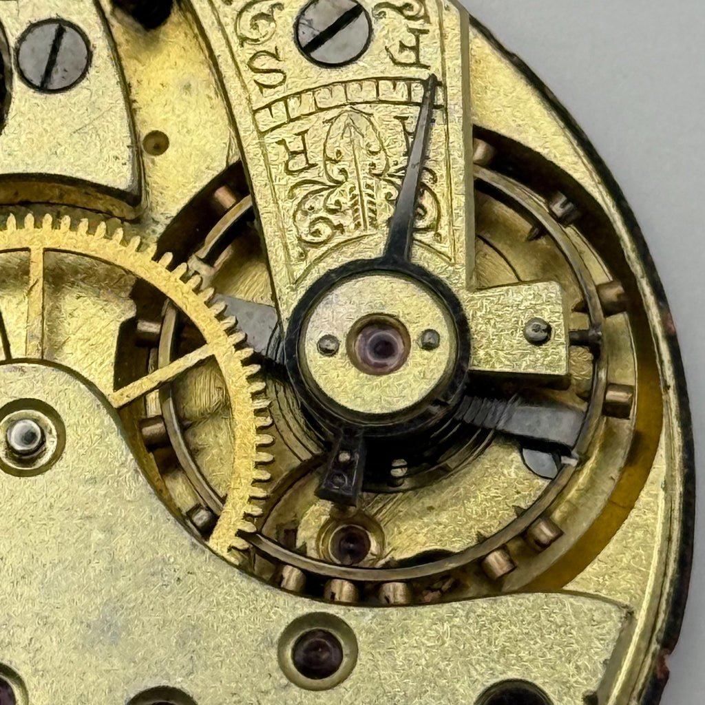 ABC Pocket Watch Movement Running Open Face 24 Hour Dial Parts Repair 40mm