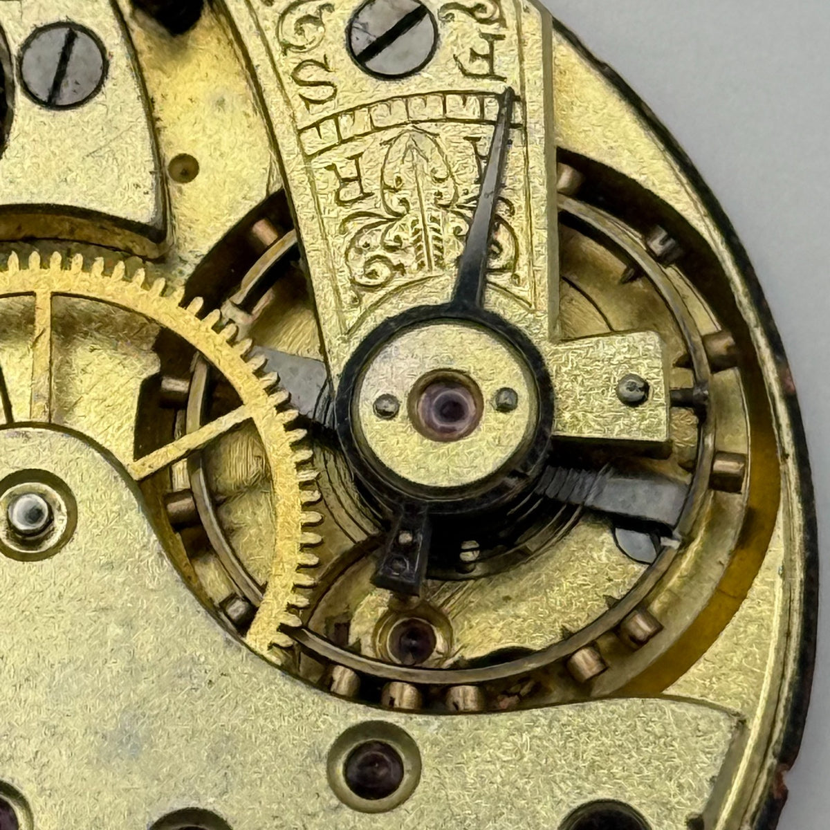 ABC Pocket Watch Movement Running Open Face 24 Hour Dial Parts Repair 40mm
