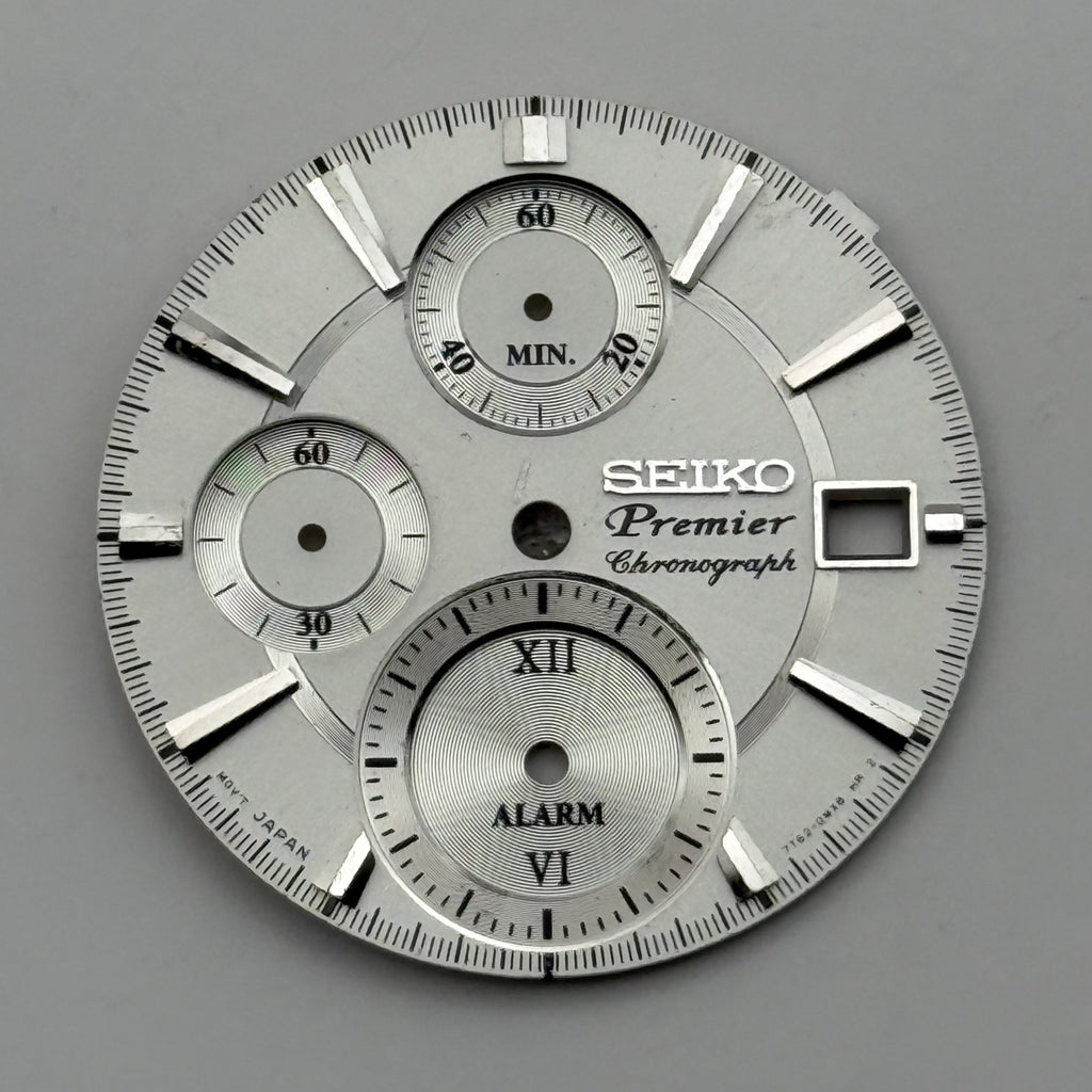 Seiko 7T62-0M48 Watch Dial Premier Chronograph Alarm Spare Parts Repair 27.9mm