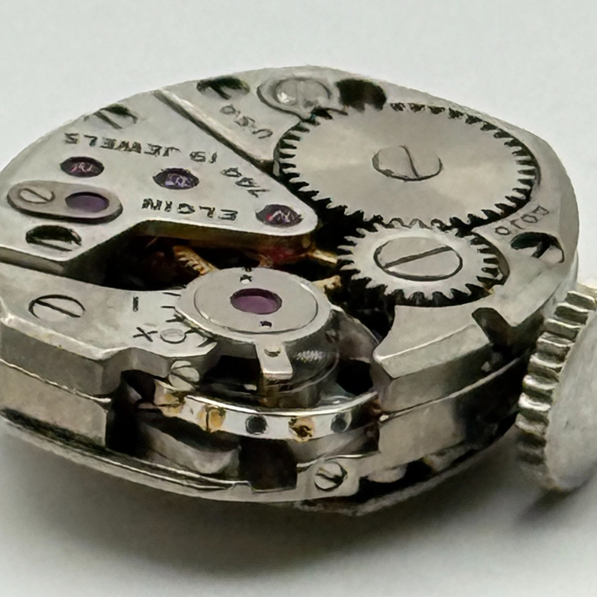 Elgin 744 Watch Movement 19 Jewels USA Manual Wind Vintage Parts Repair 13.6mm