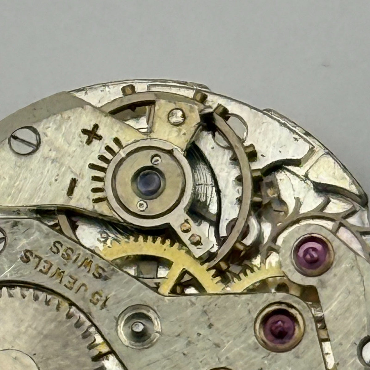 Technos Watch Movement 15 Jewels Swiss Manual Wind Vintage Parts Repair 19.6mm