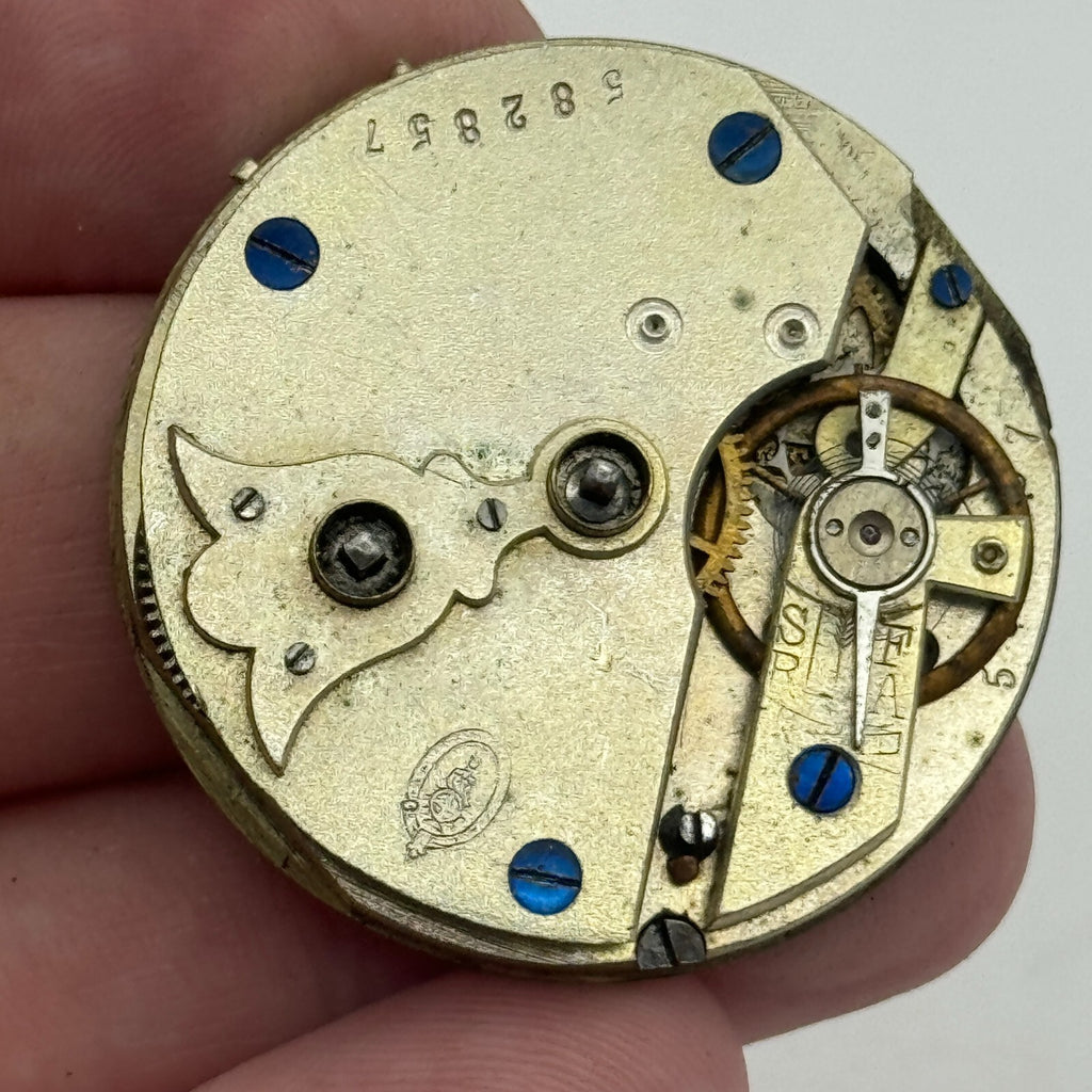 Antique Pocket Watch Movement Key Wound Unidentified Parts Repair Spares 36.2mm