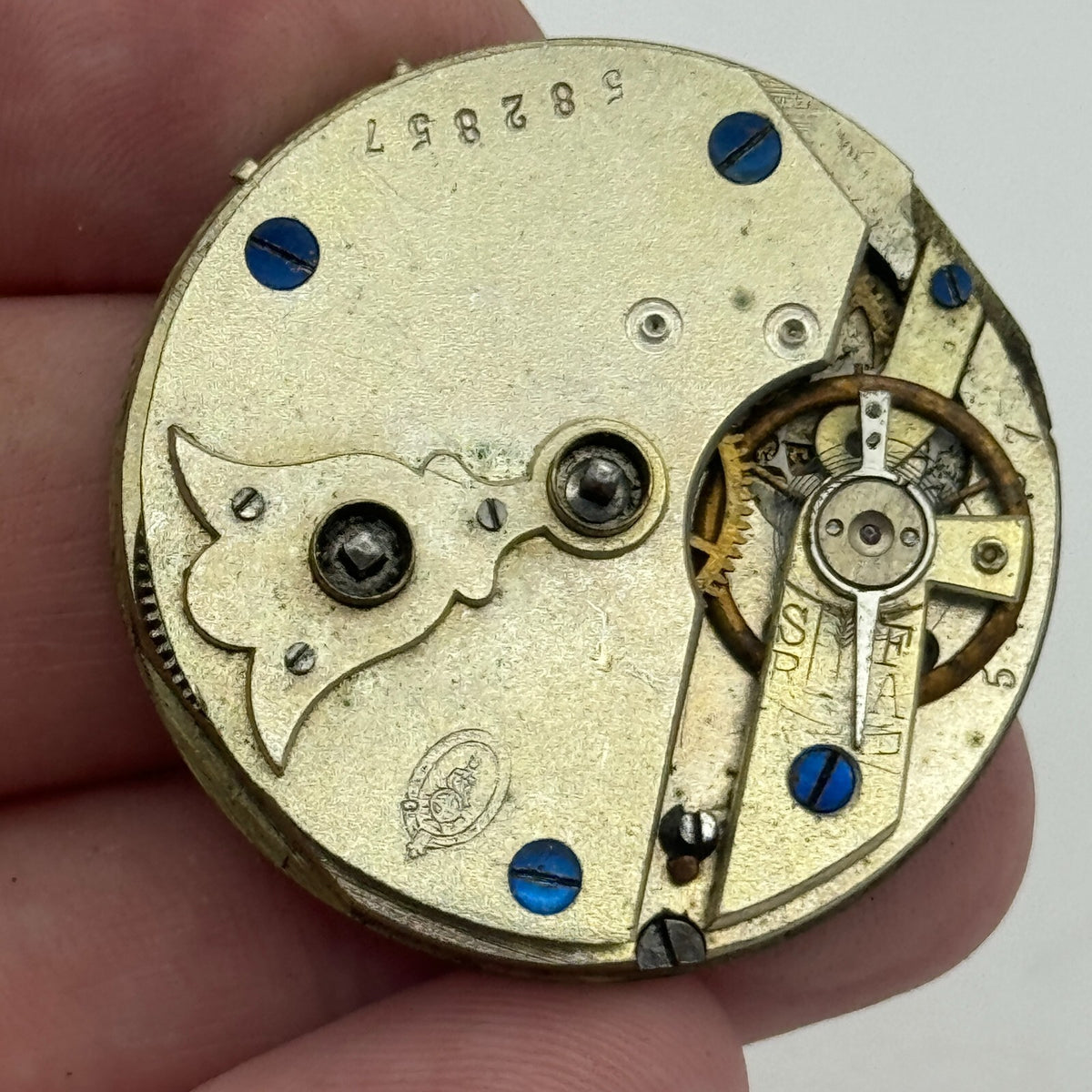 Antique Pocket Watch Movement Key Wound Unidentified Parts Repair Spares 36.2mm