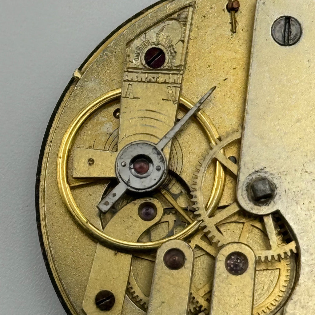 Cylinder Pocket Watch Movement - Unidentified - Antique Parts / Repair - 39.1mm