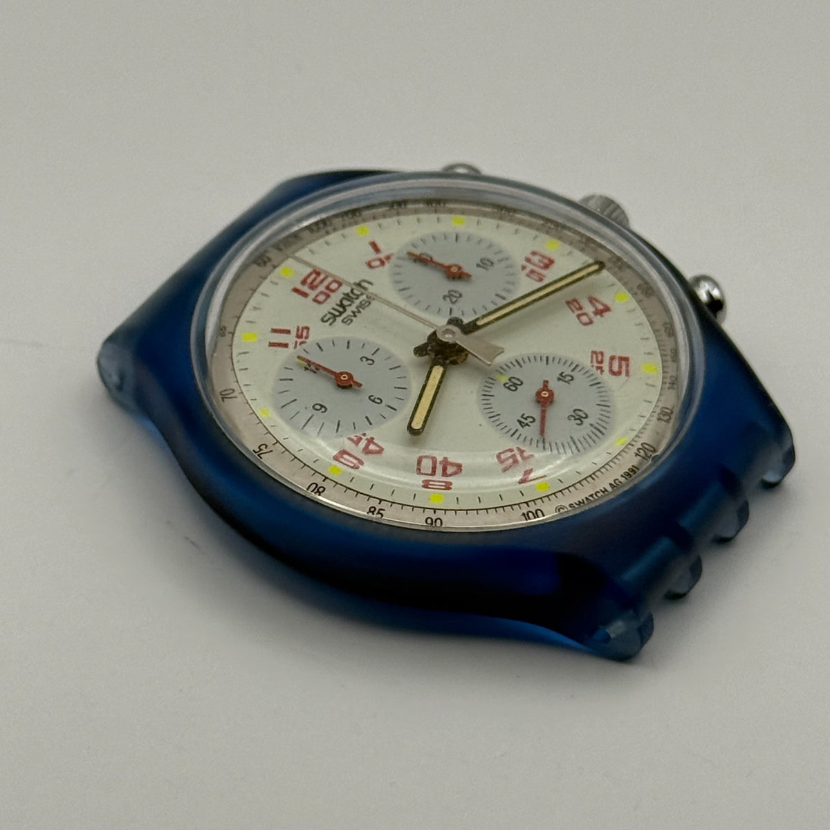 Vintage Swatch Chrono Watch SCN103 JFK 1991 ETA Quartz Swiss 40mm Parts Repair