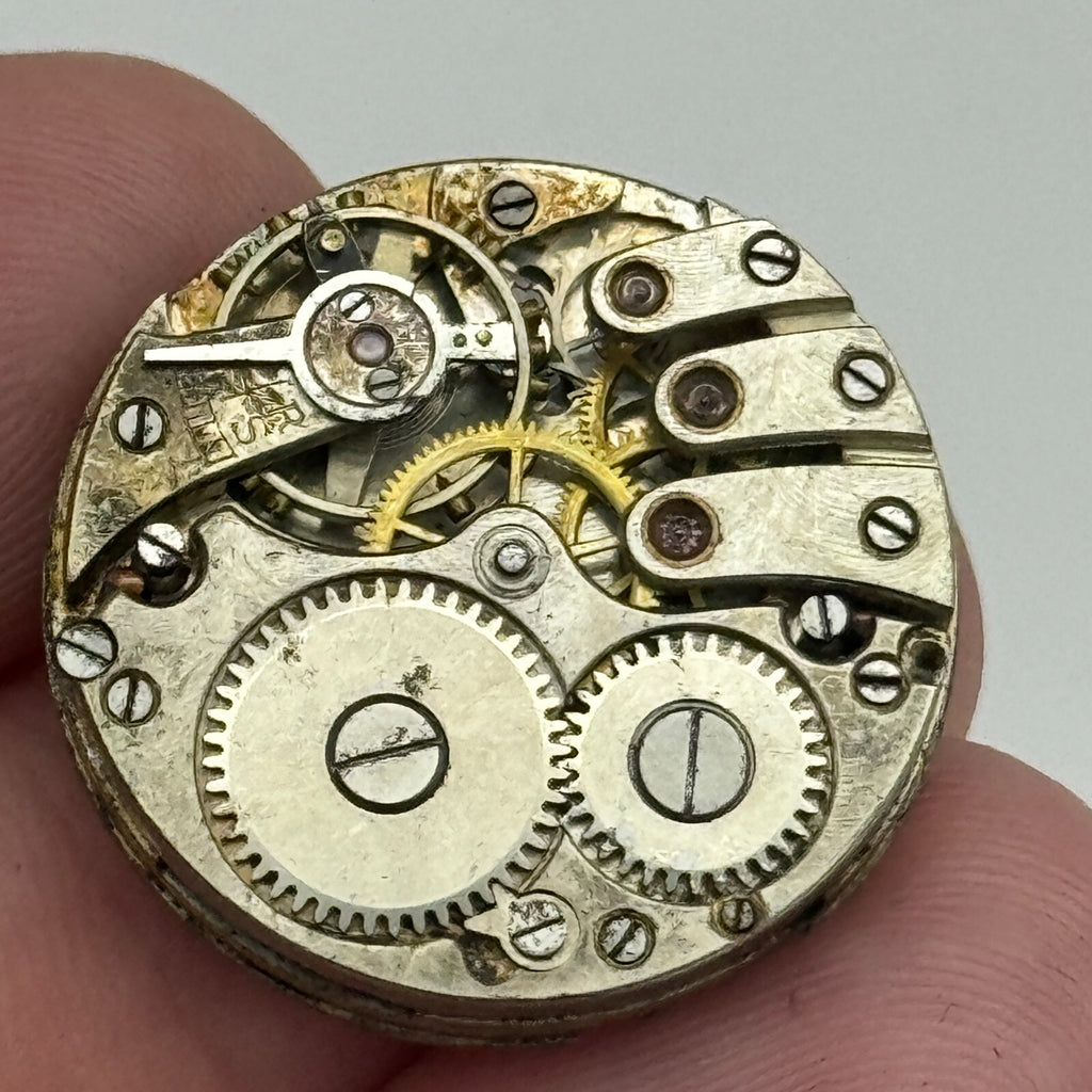 Unidentified Watch Movement Bullseye Dial Manual Wind 23.7mm Parts Repair