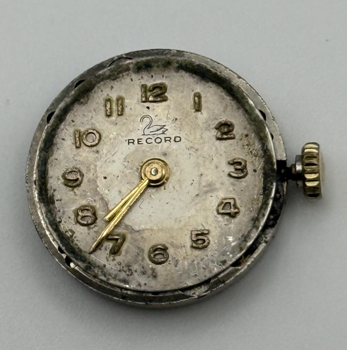 Record 302 Watch Movement - Running - For Parts / Repair