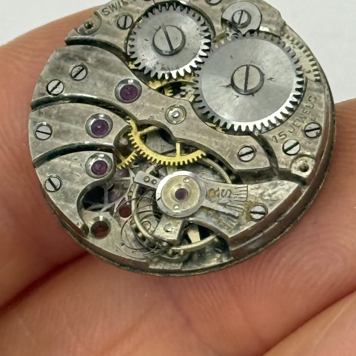 Derby 33 Watch Movement Manual Wind Vintage Swiss Parts Repair 23.2mm