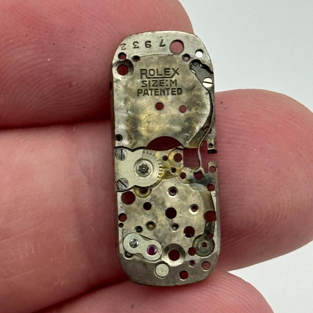 Rolex Size M Watch Movement Patented Main Plate Manual Wind Vintage Parts 10mm 