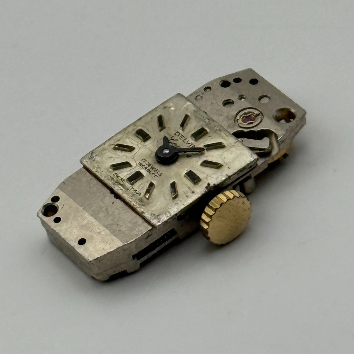 FHF 59-21 Watch Movement Delvina Swiss 17 Jewels Manual Wind Parts Repair 9mm