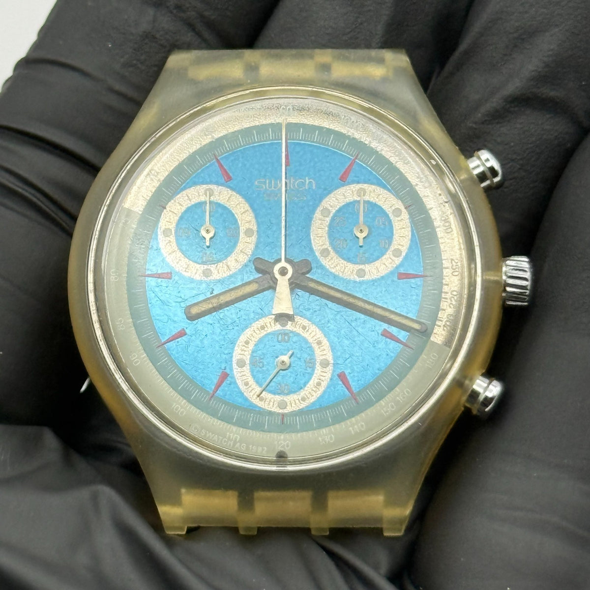 Vintage Swatch Chrono Watch SCK100 Wild Card 1992 ETA Quartz Swiss 39mm Parts 