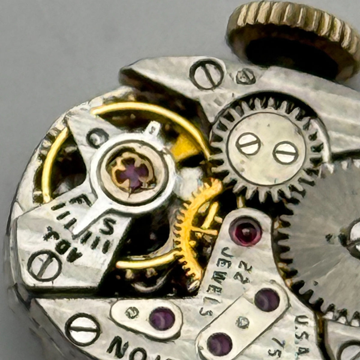 Hamilton 757 Watch Movement Running 22 Jewels U.S.A. Manual Wind Parts 12.9mm