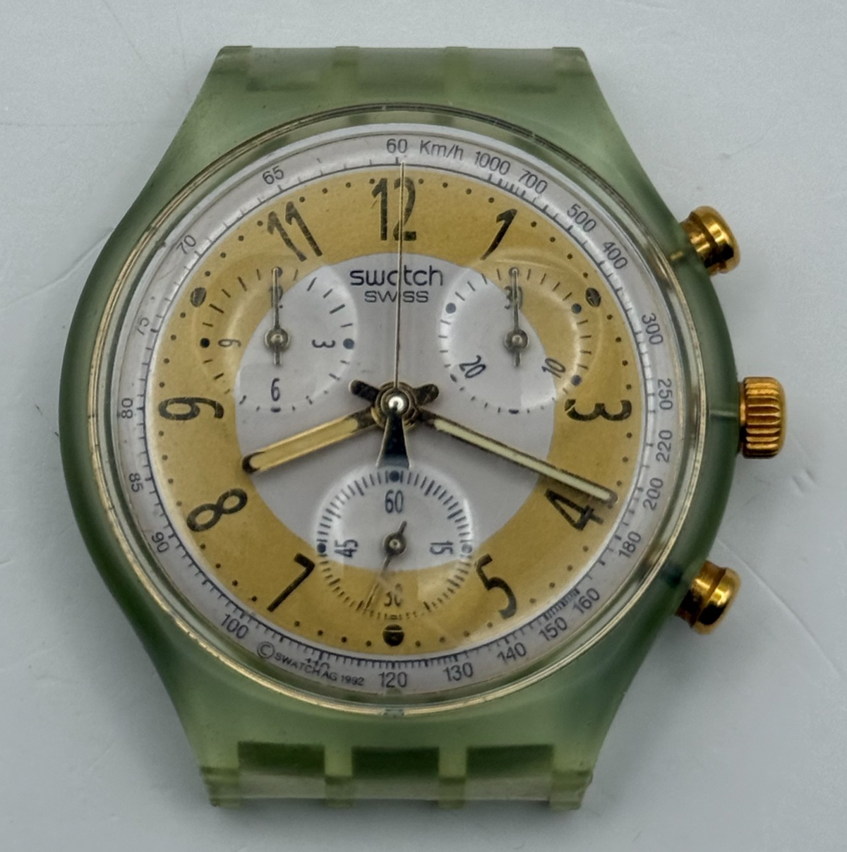 Vintage Swatch Chrono Watch SCG100 Golden Globe 1992 ETA Quartz Swiss 40mm Parts