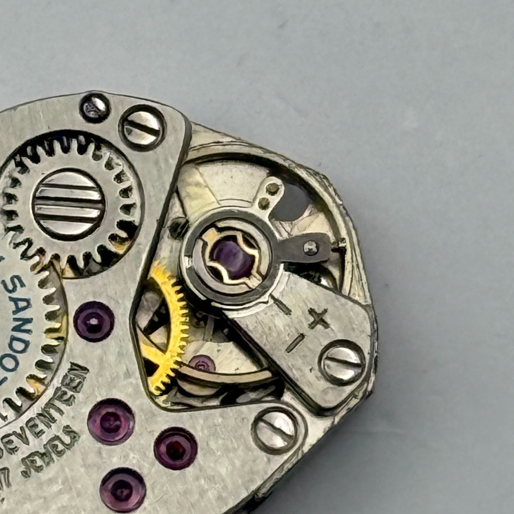 FHF 69 Watch Movement Everite 17 Jewels Swiss Manual Wind Parts Repair 15.3mm