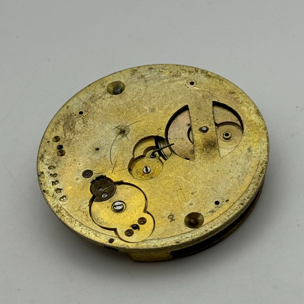 Antique Pocket Watch Movement Key Wound Muret Geneve Parts Repair Spares 47.6mm