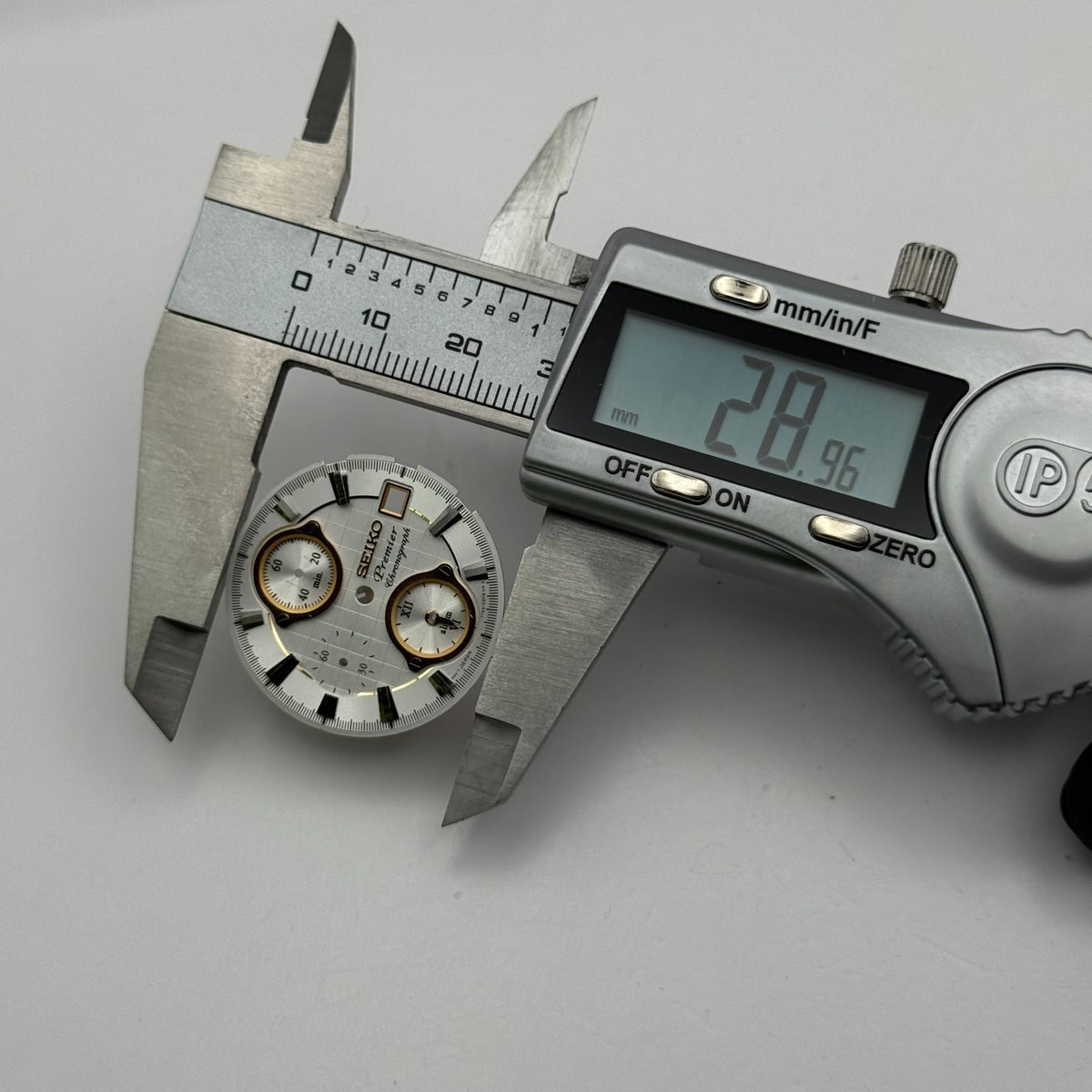 Seiko 7T62-00P8 Watch Dial Premier Chronograph Alarm Spare Parts Repair 28.9mm