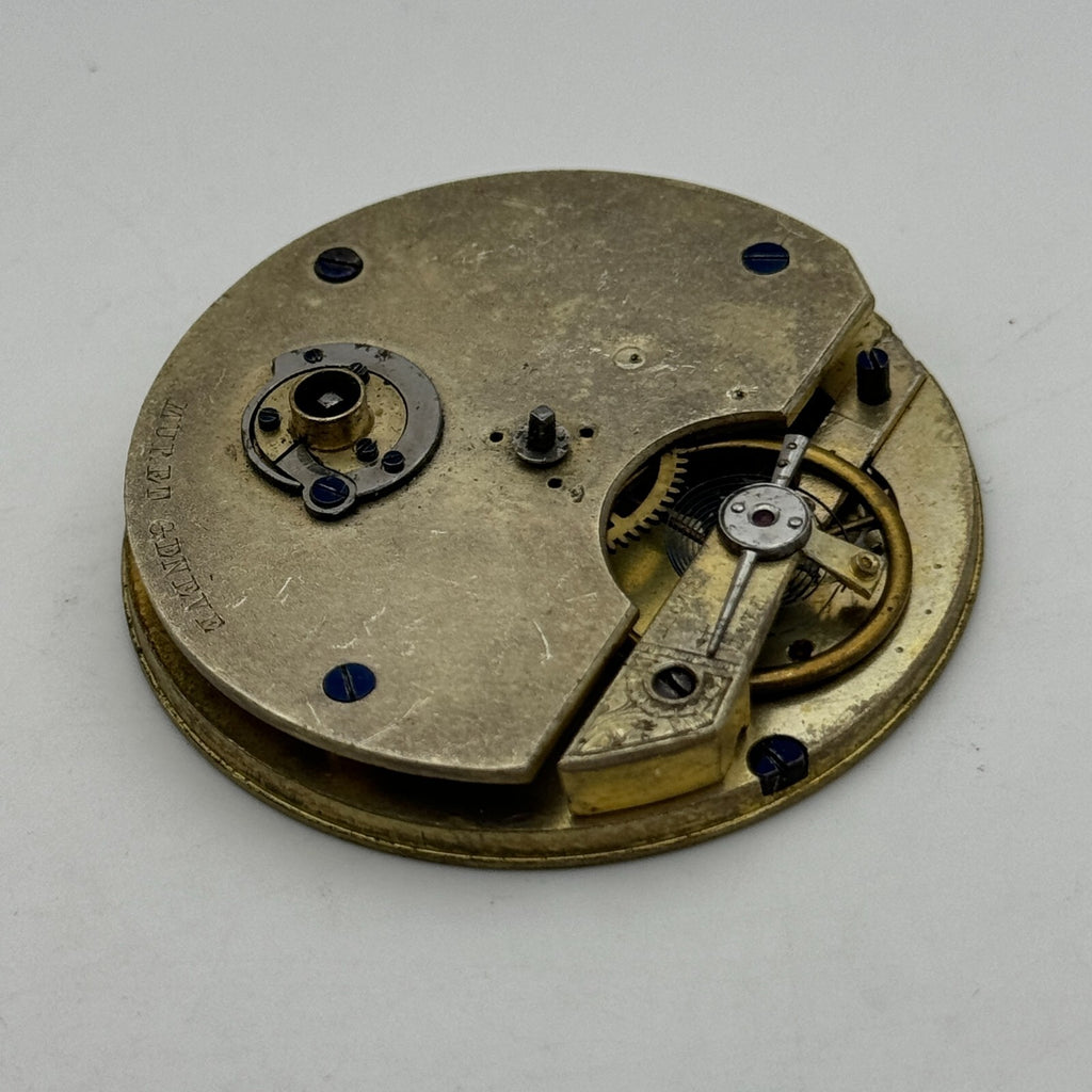 Antique Pocket Watch Movement Key Wound Muret Geneve Parts Repair Spares 47.6mm